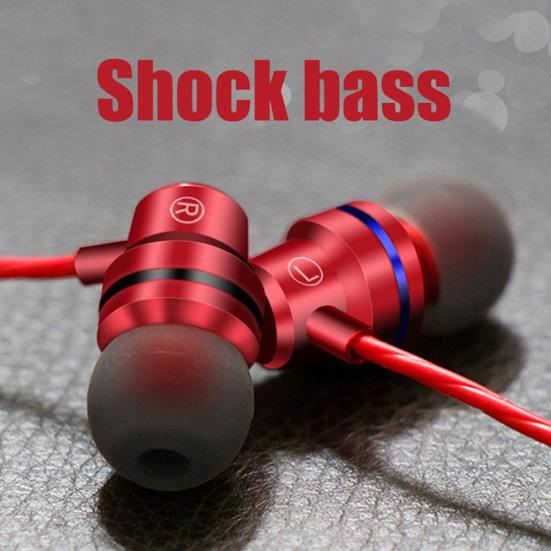 3.5mm Wired In-Ear Earphone Heavy Bass Stereo Volume Control Headphone with Mic