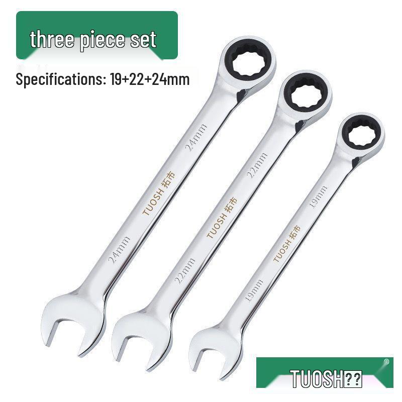 72-Tooth Dual-Ended Ratchet Wrench: Quick Spline, Bidirectional Multi-Function Auto Repair Tool Set