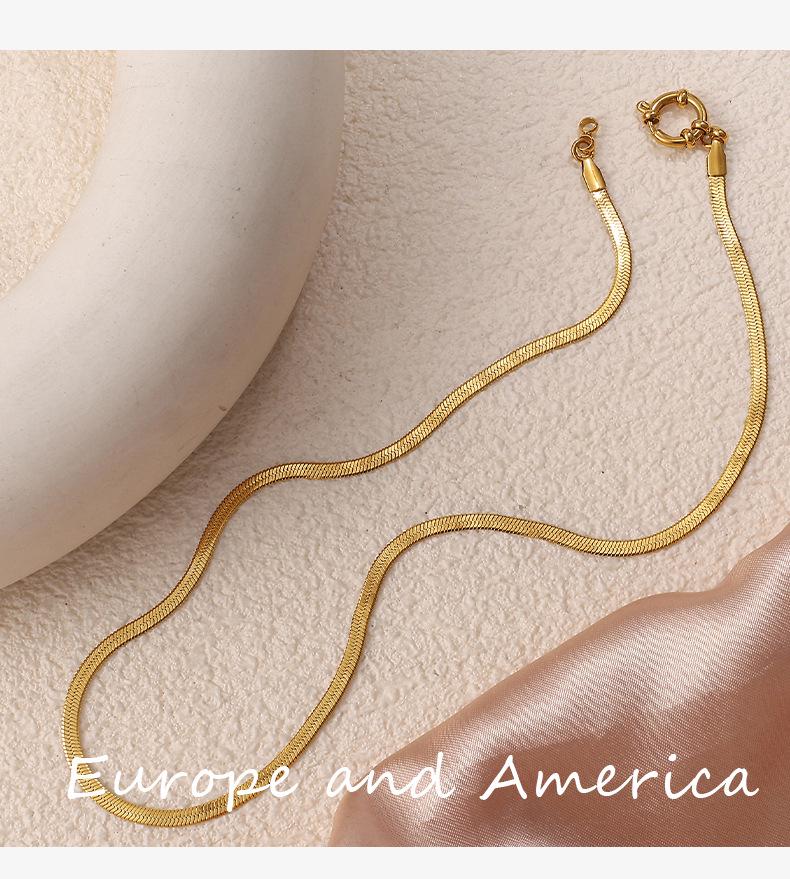 Europäische Retro 18K Gold Halskette für Damen - Hochwertiger schlichter Stil mit vielfältigen Designs und Edelstahlkette