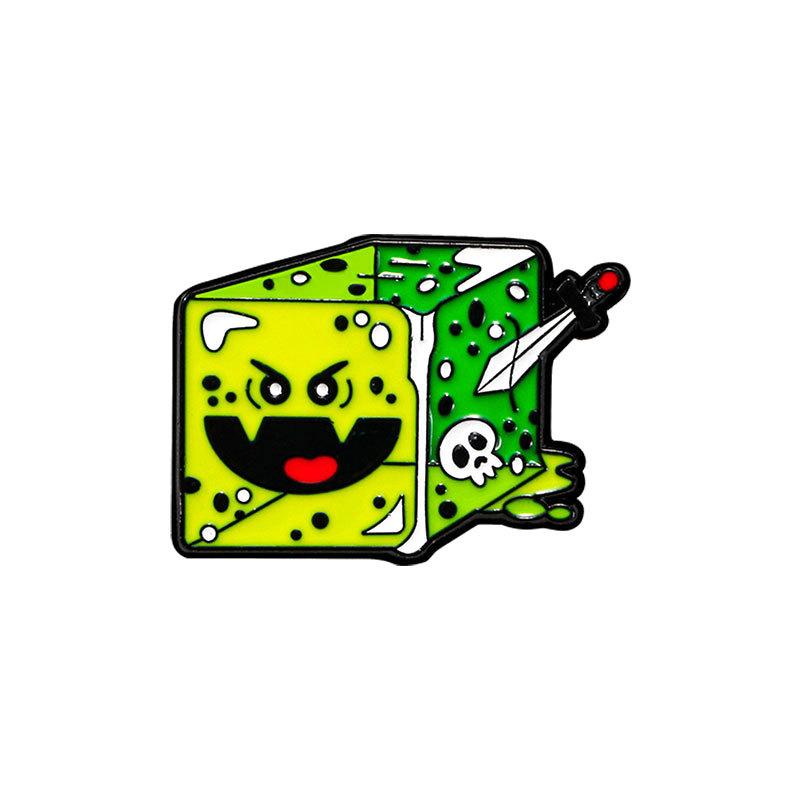 Cartoon brooch spoof evil sponge anime character cute schoolbag accessories clothes decoration