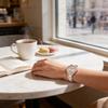Fashion Alloy Ceramic Quartz Watch With Steel Band For Women