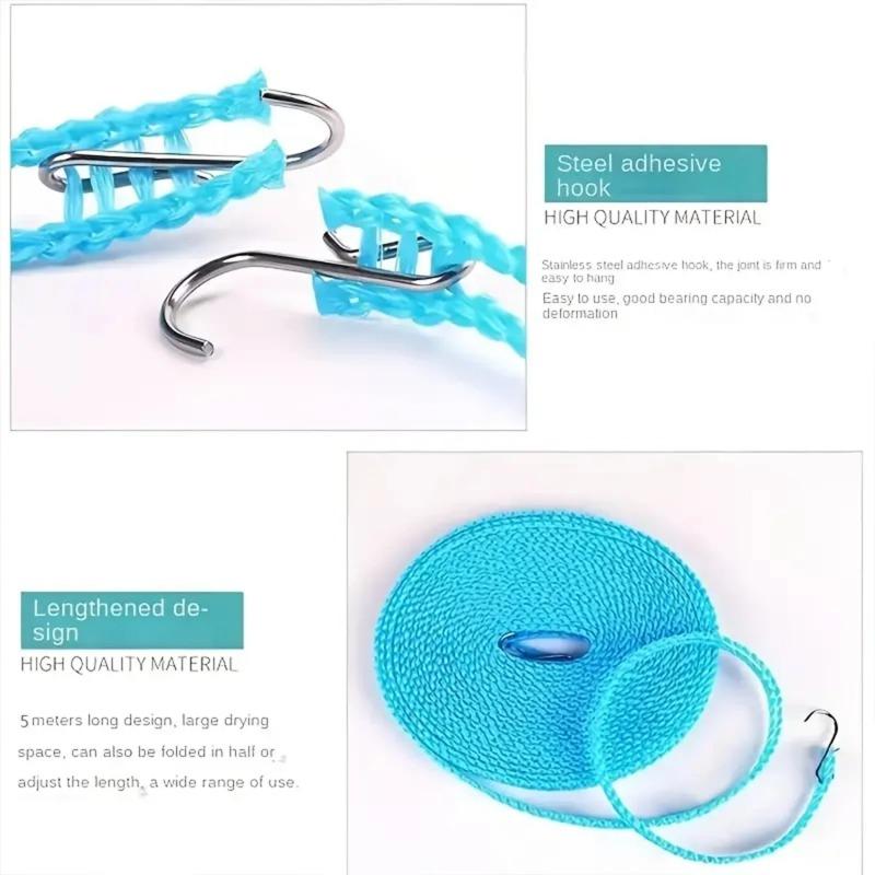 Portable Clothesline Upgraded Thickened Anti-slip Windproof Drying Rope Drying Clothes Hanging Rope Outdoor Camping Accessories