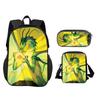 Set 3 Pezzi Wings of Fire Zaino Astuccio Borsa a Spalla Grande Capacità Stampa Cartoni Animati Ragazzi e Ragazze Scuola Primaria Stile Trendy