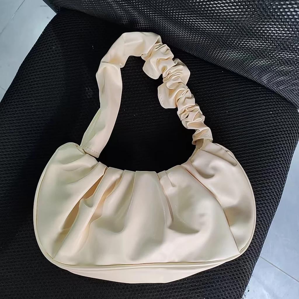 Women'S Pleated Handbag, Casual Underarm Dumpling Bag, Fashionable And Versatile Shopping Shoulder Bag