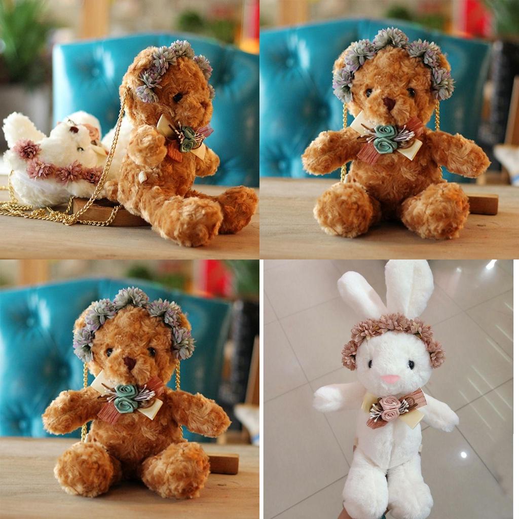 Bolsa de Ombro Fofa de Animal de Pelúcia 3D para Mulheres e Meninas