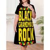 Retro Women's Summer Short Sleeve Round Neck Dress, 3D African Girl Print Casual Dress