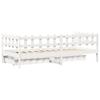 Daybed with Drawers White 80 X 200 Cm Pine Wood