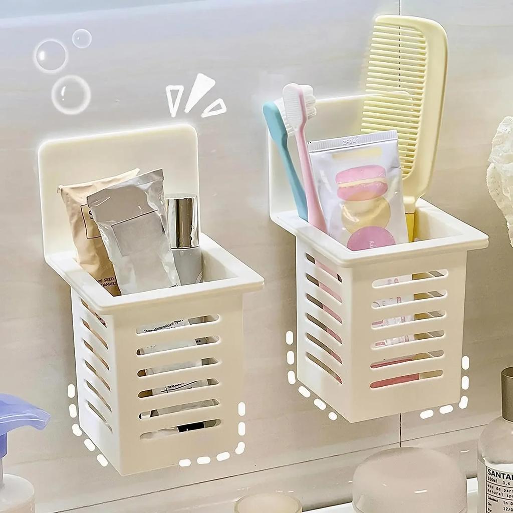 1PC Wall Mounted Toothbrush Holder Set for Bathroom. Spoons and Forks Holder for Kitchen- Space Saving Toothbrush Ecoco uv