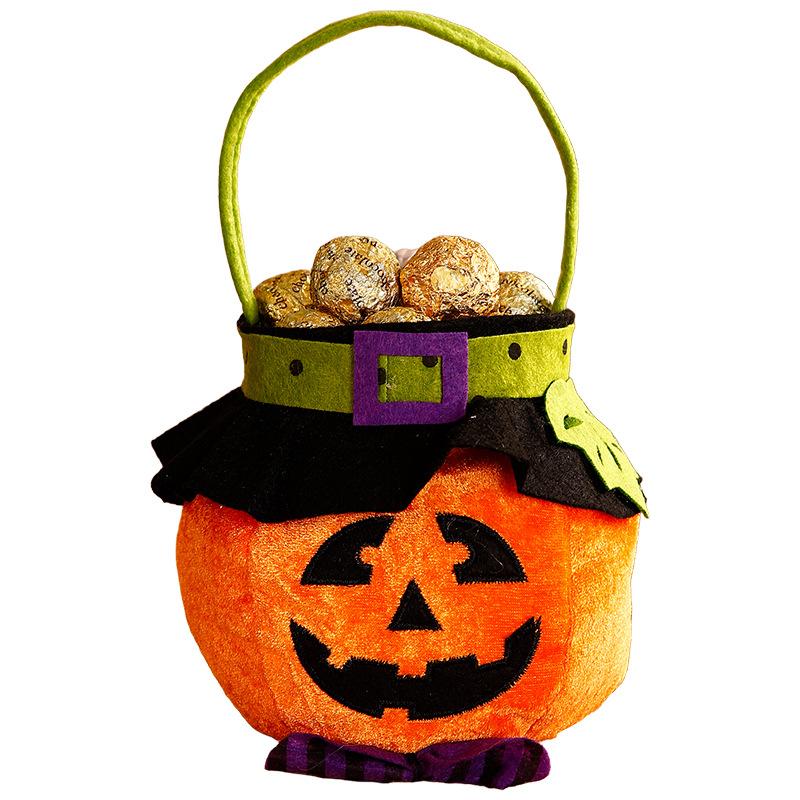 Halloween Candy Bags Pumpkin Tote Bags for Kids Kindergarten Trick or Treat Gift Bags with Handles Party Decorations