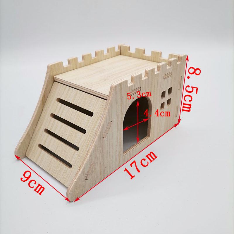 Solid Wood Double-Layer Hamster House with Swing & Seesaw