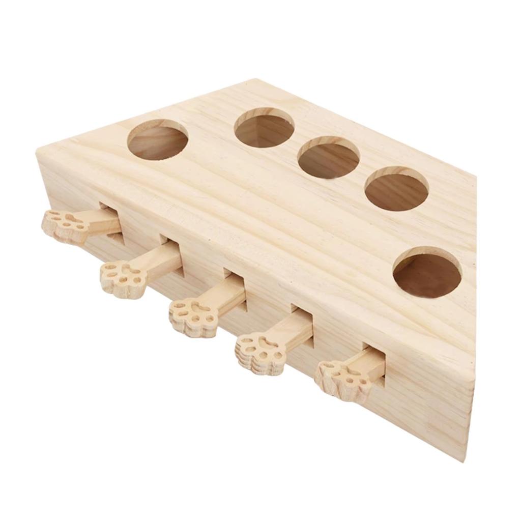 Whack-a-mole Cat Toy Cat Scratching Board Nest Claw Grinding Artifact Self-hi Cat Scratching Board Solid Wood Interactive Puzzle