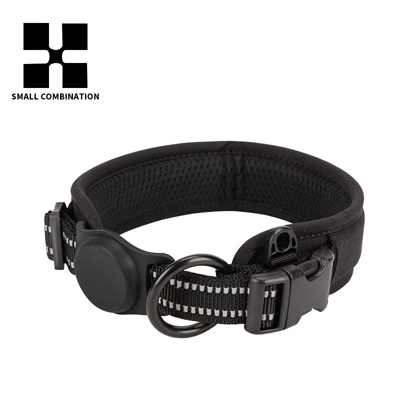 Personalisiertes AirTag Hundehalsband Verstellbares Nylon Reflektierend Gepolstertes Haustier Hundehalsband für Kleine Mittelgroße Große Hunde Zubehör
