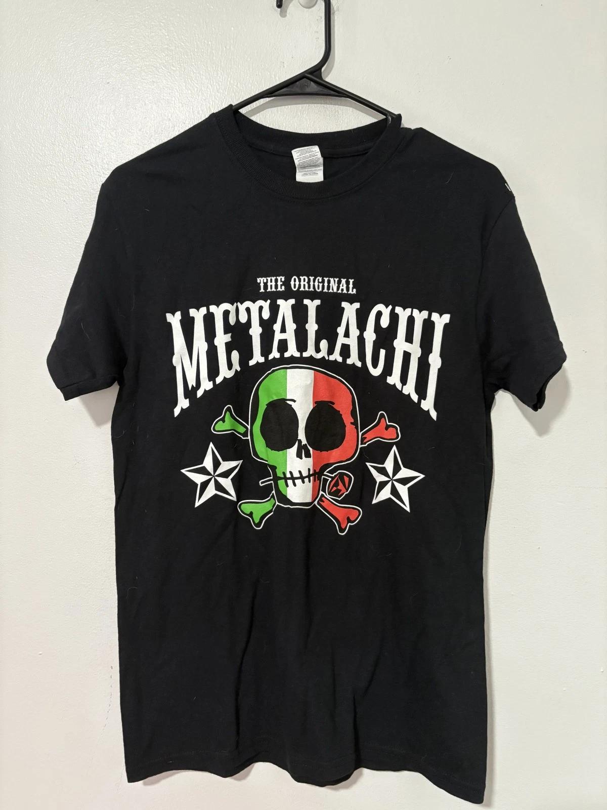 Metalachi Shirt Mens Small Black Lucky 13 Skull Crossbones Mexican Flag Band Tee L