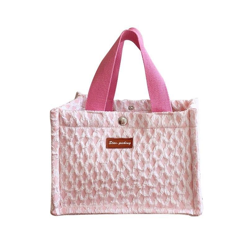 Sac Boîte à Lunch Pique-Nique Isolant Élégant avec Design en Dentelle Pratique à Main pour les Collations