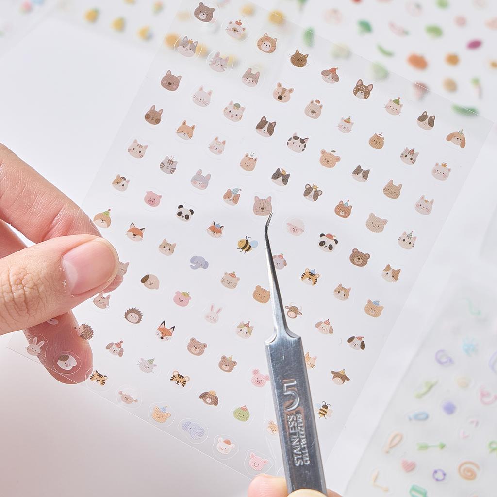 32sheets Kawaii Cartoon Mini Stickers Cute Nail Stickers DIY Diary Notes Clipbook Aesthetics Stationery Stickers