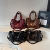 Vintage Handbag Solid Color Shoulder Bag Women's Large Capacity Commuter Tote Bag