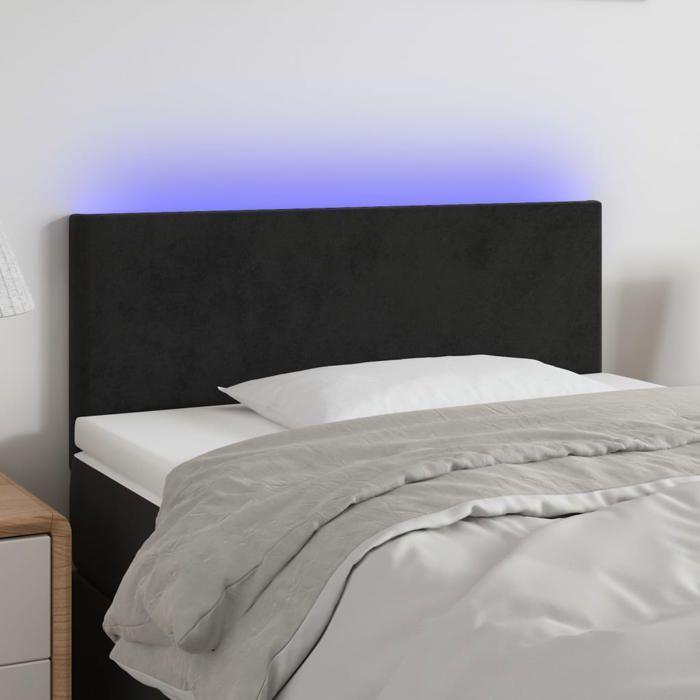 VidaXL LED Headboard Bedroom Furniture Single Bed Accessory Headboard Interior Black 90x5x78/88 3121370