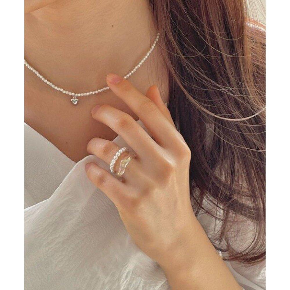 Silver Heart Pearl Necklace