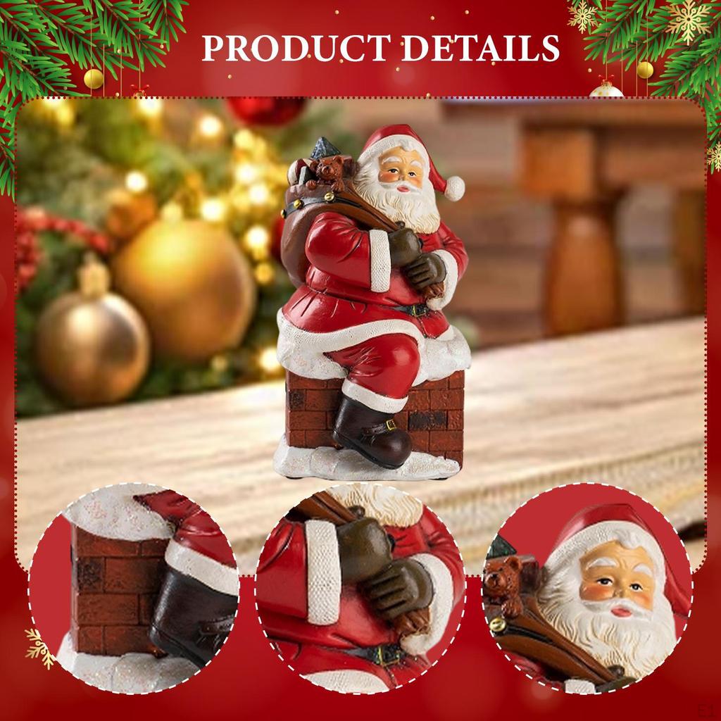 Santa Claus Figurine Christmas Decoration Craft Gift Party Supplies Statue Xmas Tabletop