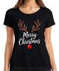Merry Christmas Reindeer Rudolph Antlers Red Nose Christmas Women's T-Shirt