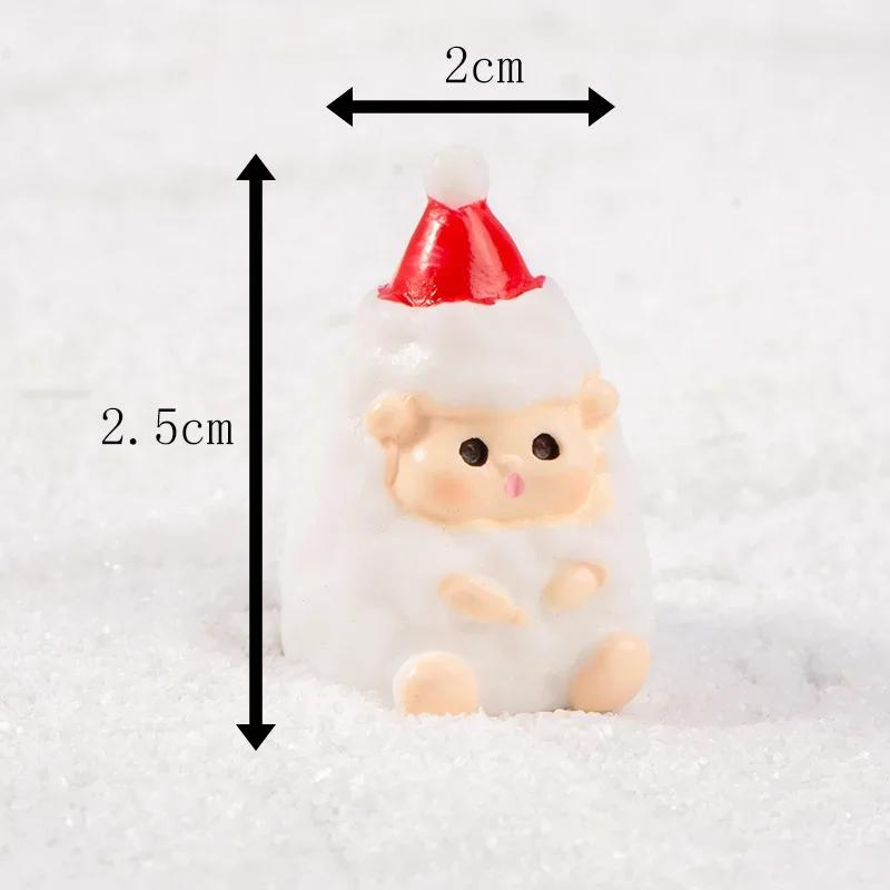 Christmas Figurines Dollhouse Ornament Home Decorations Fairy Garden Micro Landscape Deer Xmas Tree Santa Claus Snowman
