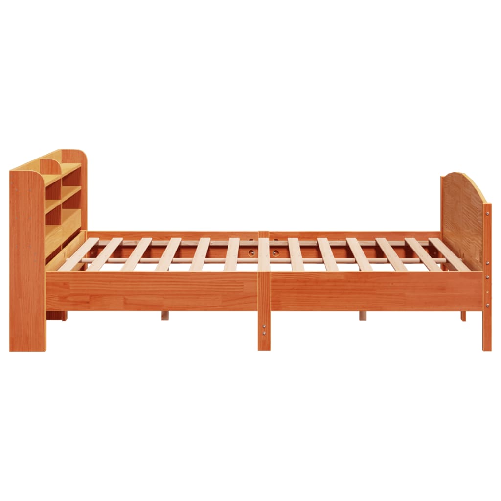 Vidaxl Bed Without Mattress, Waxed Brown, 200X200 Cm, Pine Wood