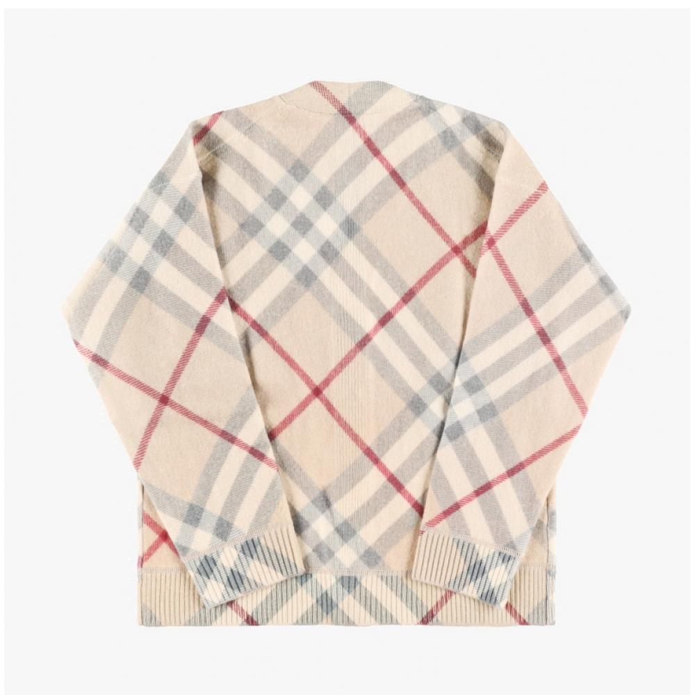 Burberry 8093145 A2205 Check V Neck Kids Cardigan