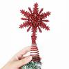Snowflake Tree Topper Gold Red Glittered Iron Star for Christmas Tree Easy Installation Festive Decoration for Holiday Parties