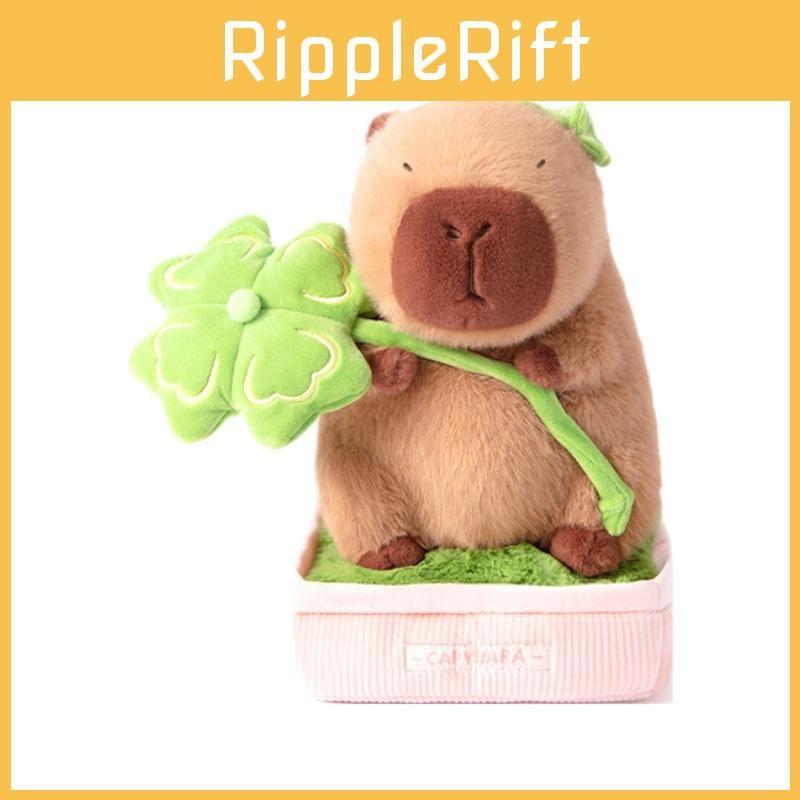 Potted Plush Capybara Toy Cute Soft Filled Doll Desktop Decoration Holiday Gift