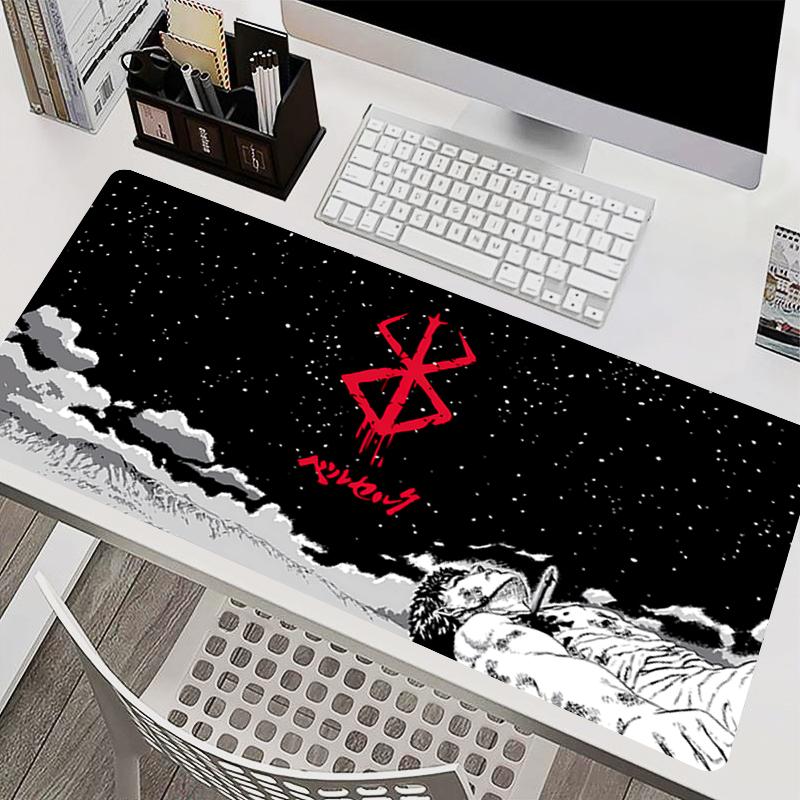 Heißes Mauspads Gamer Home Computer HD Mauspads B-BERSERK Cool Anime Tastaturpad Anti Ausfransen Große Gaming-Mauspads Comic Teppich