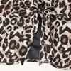 Gilet da donna con lacci e nodo, decorazione leopardata, vestibilità attillata, senza maniche, casual, girocollo, cardigan da donna, gilet da club, festa, quotidiano, top
