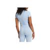 adidas Womens Essentials 3-Stripes Slim Baby T-Shirt Glow Blue/White Women Streetwear JE1241