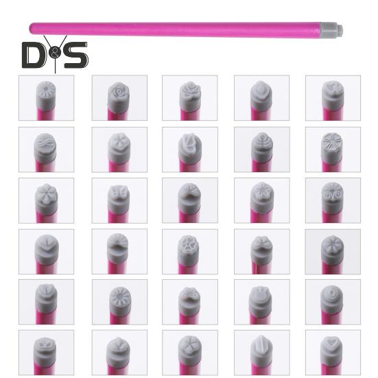 30Pcs Nail Art Stamp Pen Set Precise Stamping Pen for DIY Nail Art Tools Flower Nail Stamp Pen with Different Patterns Nail Graffiti Click Tool