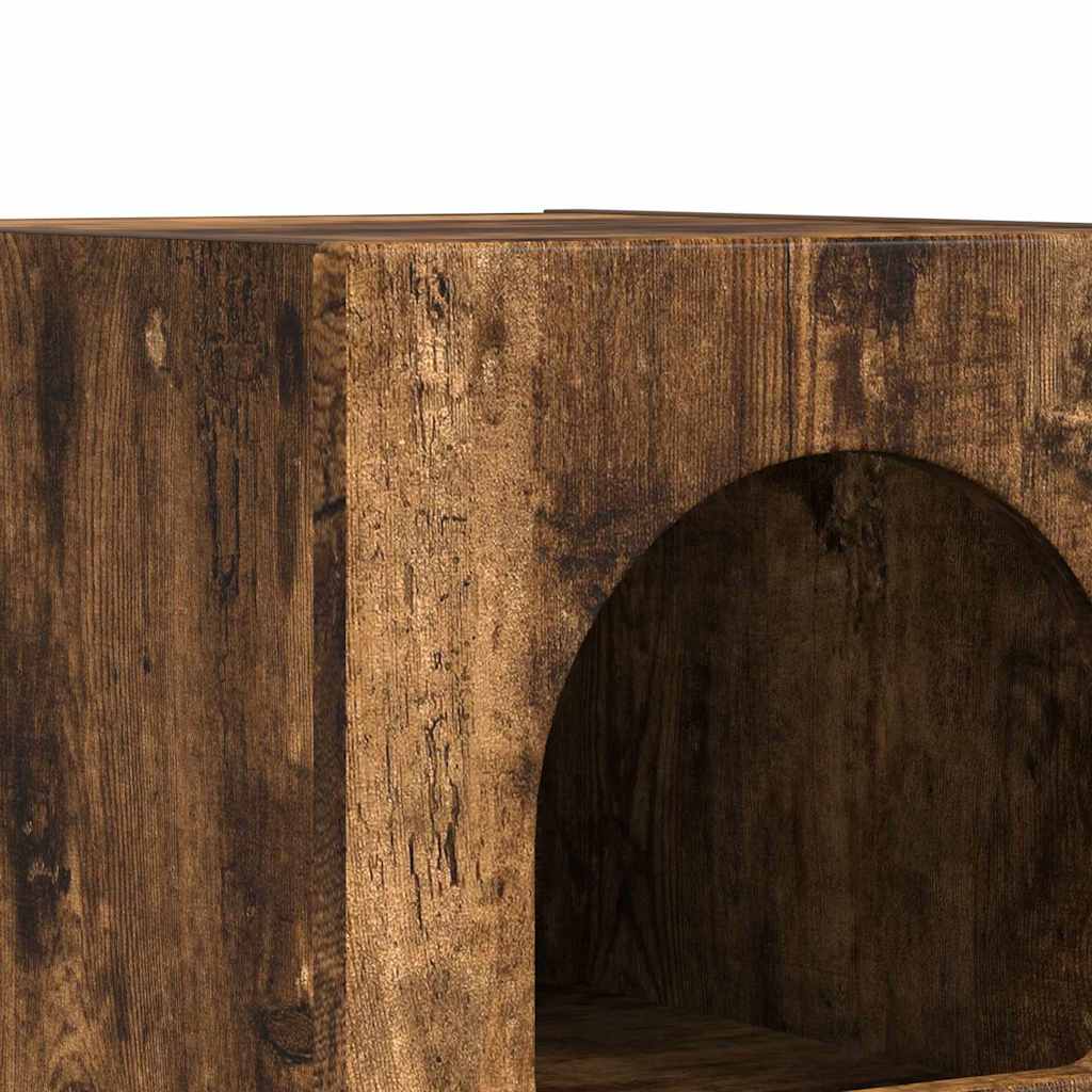 Nightstand Smoked Oak 29.5 X 33.5 X 50 Cm Engineered Wood