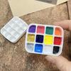 Leakproof Watercolor Paint Palette Box with Lid 12 Well Travel Paint Case Metal Paint Container Acrylics Paint Box