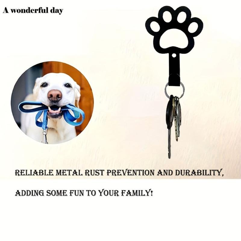 2PCS Animal Wall Hooks Dog Paws Shaped Strong Carbon Steel Construction For Hanging Clothes And Accessories