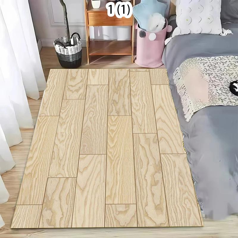 Retro Imitation Wood Panel Pattern Kitchen Area Carpet Floor Mat Suitable for Laundry Room Home Decoration Retro Wood Carpet