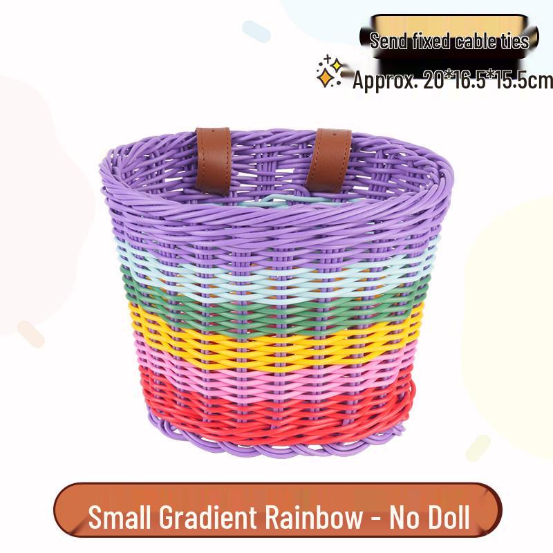 Retro Woven Front Basket for Children's Bicycles, Scooters, or Doll Strollers