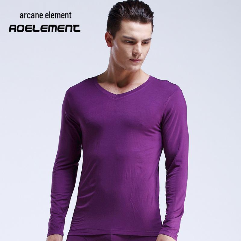 Men's Slim V-Neck Thermal Top - Lightweight Autumn/Winter Undershirt