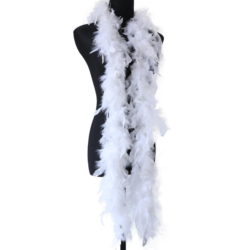 DIY 38-40g Real Turkey Marabou Feathers Boa 2 Yards Fluffy White Feathers Wedding Christmas Decoration Shawl Scarf for Crafts Plumes