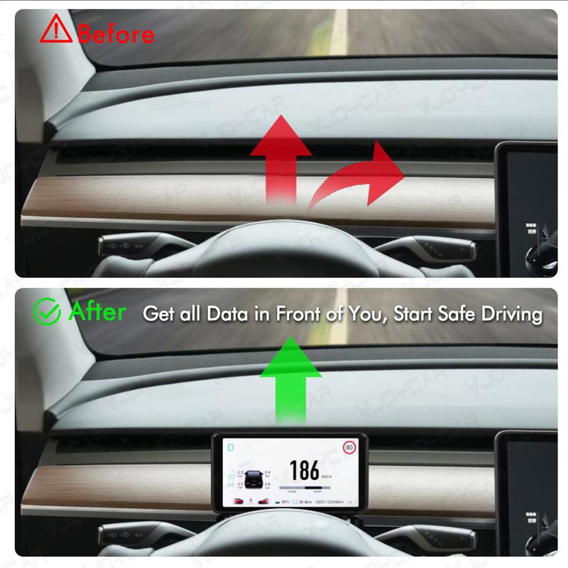 Vjoycar 4.6'' 6.2'' Dashboard Cluster Instrument Model 3 Y HUD Screen HD LCD Speedometer For Tesla Modification Car Accessories