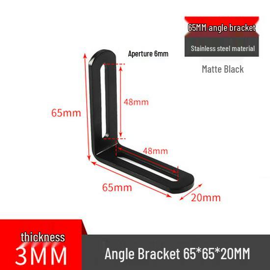 Stainless Steel 90° Movable L-Shaped Corner Bracket with Long Hole for Shelf Support