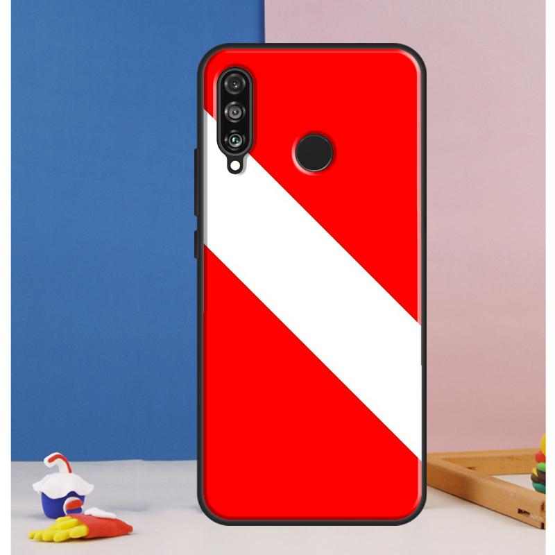 

Diver Down Diving Flag Case For Huawei Nova Y73 Y72 Y70 Y90 Y60 Y61 Y91 12s 12i 11i 8i 9 10 SE P30 P40 Lite P60 Pro Huawei Nova 9