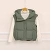 Cotton vest women's short autumn and winter new hooded vest outer wear versatile loose thickened thermal vest jacket