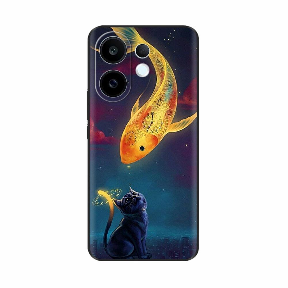Coque en Silicone Pour Vivo S30 VivoS30 Funda Chat Fleur Rose Panda Mignon Dessin Animé Peint Coque Anti-Choc Pare-chocs Étui de Téléphone Portable