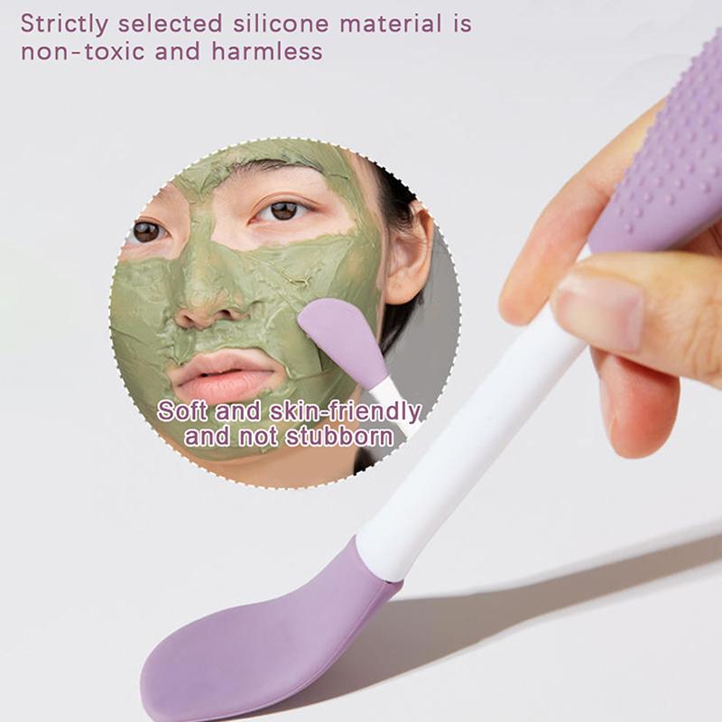 Pensulă Dublă Cap de Silicon pentru Mască Facială Exfoliant Facial Îndepărtare Puncte Negre Pensulă Curățare Spatulă pentru Mască cu Argilă Instrument de Îngrijire a Pielii Faciale
