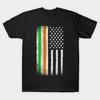 Men Black Print T-shirt Irish American Heritage Pride Flag Vintage No-Cut Transfer Paper Print Cotton Tshirt