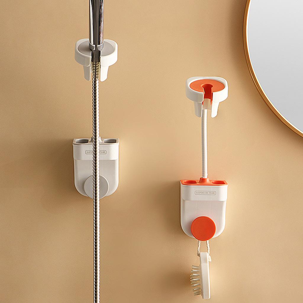 Wall Mount Shower Bracket Sticky Shower Clip Height Adjustable Holder Storage Box Strong Bearing Capacity Meet Bathroom