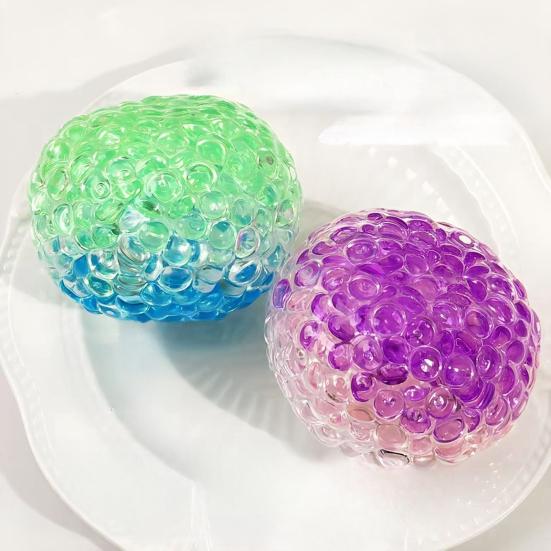 2Pcs Bead Filled Stress Ball Toy Anxiety Relief Squeeze Ball Sensory Toy Kids Teens Adults Portable Soft TPR Ball Pinch Fidget Toy