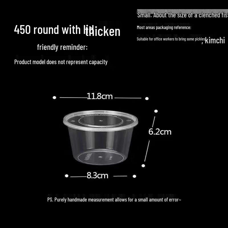 Disposable Round Transparent Plastic Food Containers